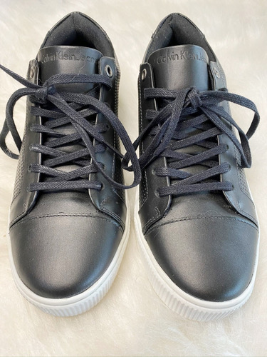 Tênis Calvin Klein Feminino Original Em Couro Preto 37