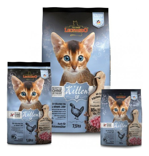 Alimento Leonardo Kitten Sensibles Grain Free Saco 1,8 Kg 