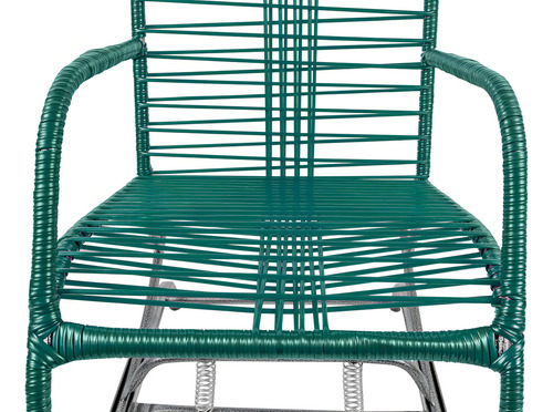 Cadeira De Balanço Poltrona Do Papai De Fio Molas Varanda Jardim Area Lazer Alpendre Cor Verde
