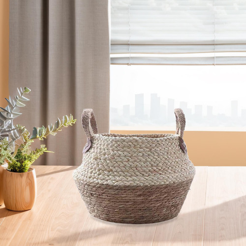 Cesta Tejida Con Forma De Maceta, Cesta Decorativa Para M