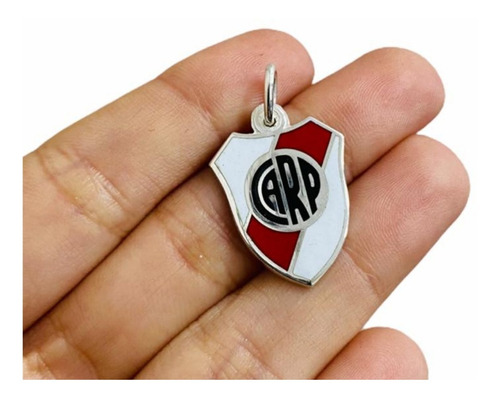 Dije Escudo River Plate Plata 925 Extra Grande Futbol Regalo