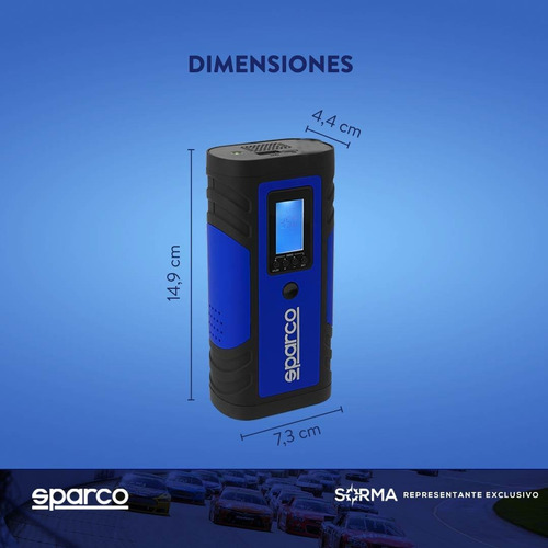 Imagen 9 de 10 de Mini Compresor Portatil 3 Boquillas Pantalla Lcd Luz Led