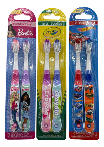 Cepillo Dental Niño Nina 6 Piezas Crayola Barbie Hoth Wheels Color Varios