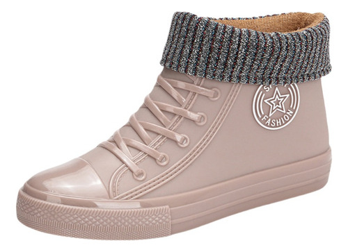 Botas Lluvia Para Mujer Zapatos Forro De Algodón Extraíble