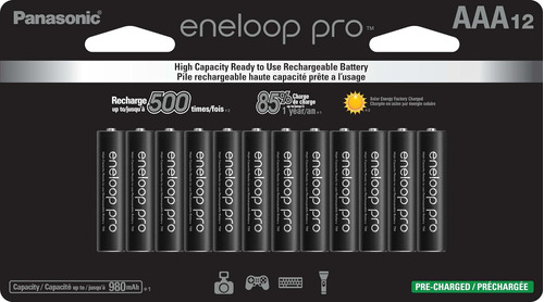 Baterías Recargables Panasonic Eneloop Pro Aaa 12 Unidades