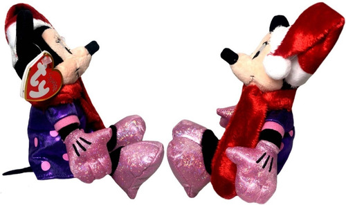 Imagem 3 de 5 de Boneca De Pelúcia P Minnie Mouse Rosa Natal Disney Original