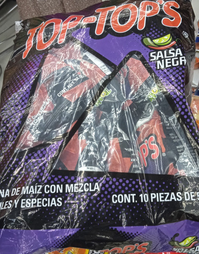 Top-tops Totopos Totis Salsa Negra 10 Pz 52 G C/u