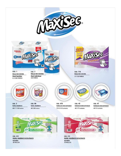 Rollo De Cocina Extra Grande Maxisec - 1 Paquete X 200 Paños