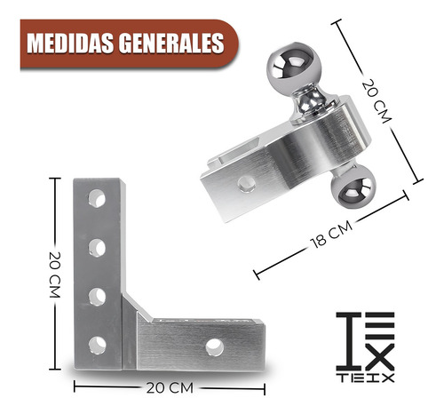 Enganche De Remolque Ajustable Altura Y Posicion Aluminio