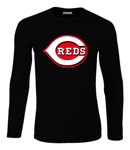 Camiseta Manga Larga Cincinnati Reds Logo Beisbol Hombre Lbo