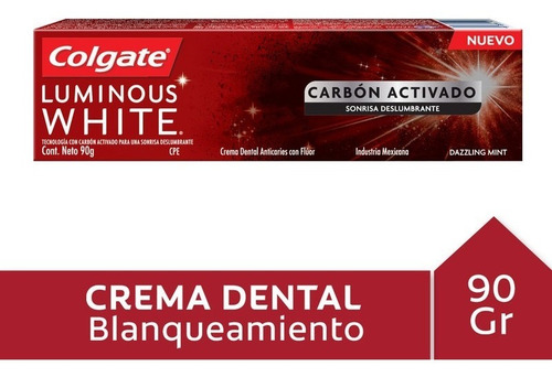 Crema Dental Colgate Luminous White Charcoal 90gr