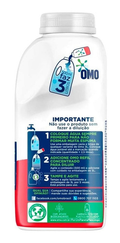 Sabão Concentrado Omo Lavagem Perfeita Frasco 500 ml