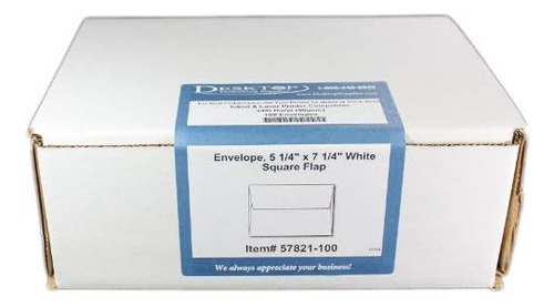 Sobre, Blanco A7, Solapa Cuadrada De 5 X 7 - 100 Sobres - So