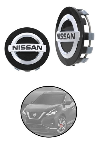 Par De Centros De Rin Nissan Murano Tipo Nuevo Negro 56 Mm