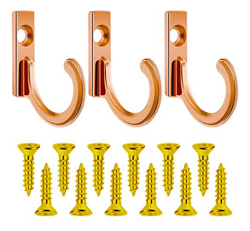 Set Ganchos Colgar Llaves Y Abrigos Tornillos Oro Rosa, 10