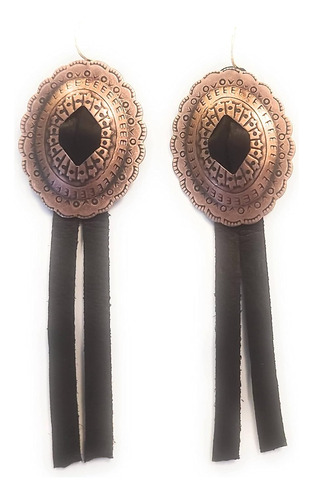 Aretes De Fleco De Escudo De Concho Rústico Par De 3 P...