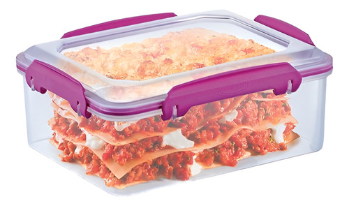 Hermético Rectangular Alto 1,25 Litros Polinplast Color Violeta