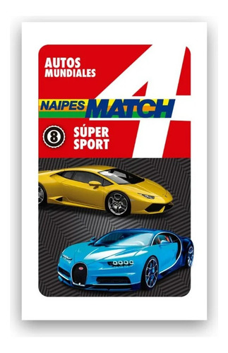 Naipes Match 4 Autos Mundiales Súper Sport Cromy Club