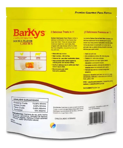 Barkys Hueso De Carnaza De Res Y Pollo 10 Piezas