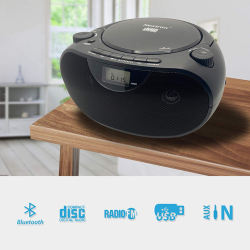 Nextron Reproductor De Cd Portátil Bluetooth Boombox Con...