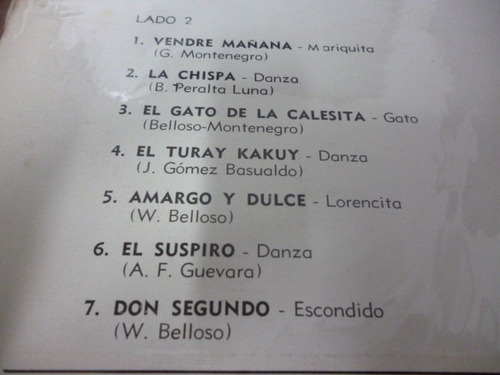 Waldo Belloso 14 Danzas Vinilo Argentino Promo (Usado)