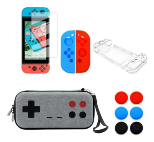  Estuche Control Kit 10 Accesorios Para Nintendo Switch