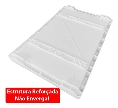 3 Bandejas Plastica Para Esfiha Salgados Esfirra Espilhável Cor Branco
