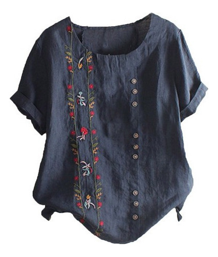 Tops Bordados Florales Bohemios For Mujer De Talla Grande