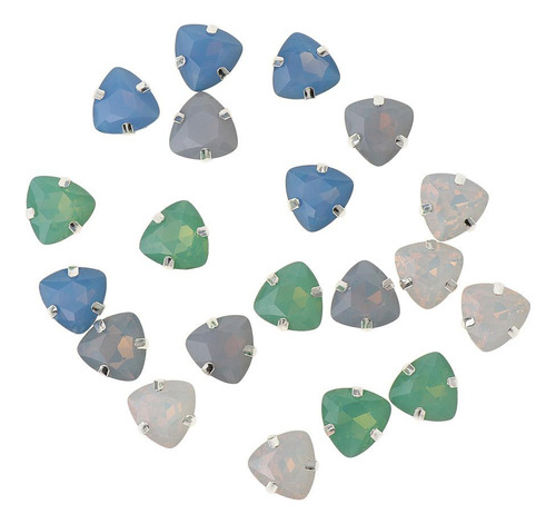20pcs Triángulo Botón Rhinestone Hebillas De Piedras De