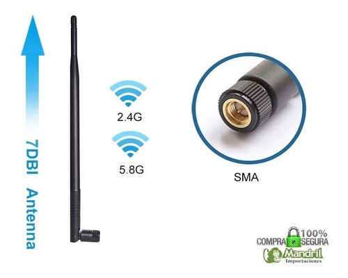 Antena Wifi Omnidireccional 7dbi Modem Router Tarjeta De Red