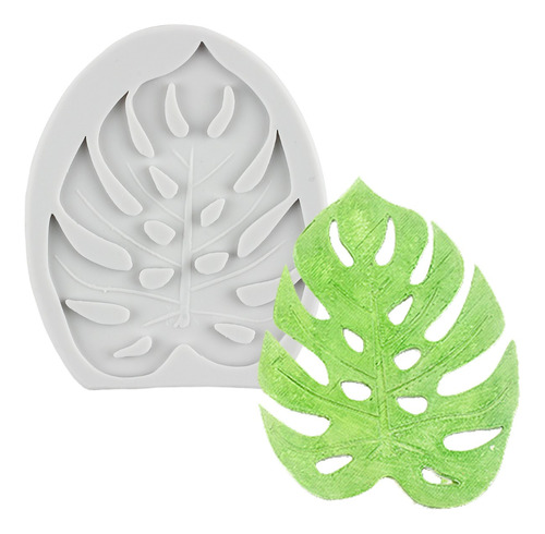 1pcs Molde De Silicona Hoja De Monstera Fondant Pasta Resina