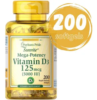 Vitamina D3 200 Softgels 5000iu