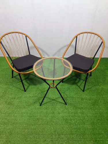 Combo 2 Sillas Asuncion C/almohadones + Mesa Trípode Balcón