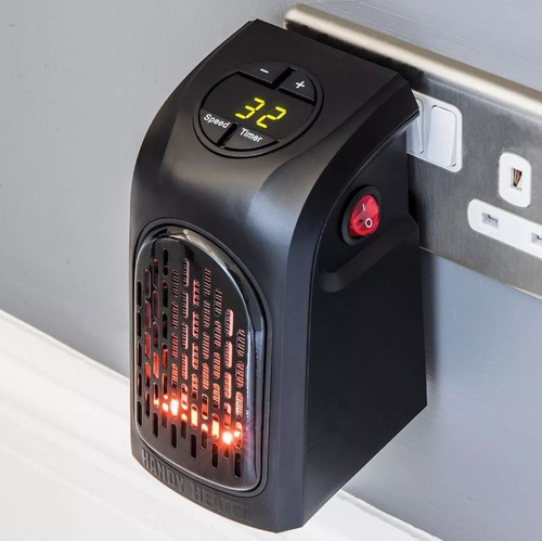 03 Calefactores Eléctricos Flame Heater De 1000 Watts Color Negro