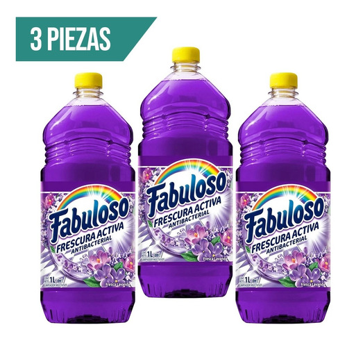 3 Pz Fabuloso Limpiador Fresca Lavanda Líquido 1 L