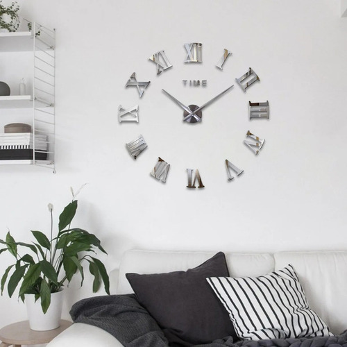 F Diy Pared Reloj Espejo Pegatina Números Hogar Sala Plat