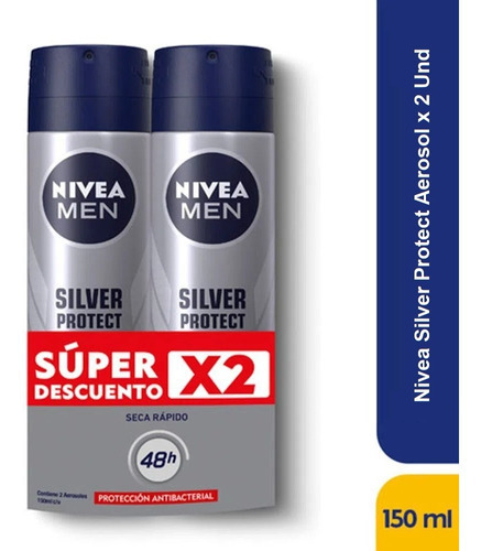 Nivea Men Desodorante Silver - g a $234 Fragancia Suave & Agradable