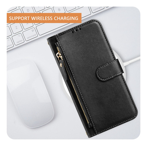 Funda De Piel Con Cierre De Primera Calidad Para Motorola E40, A Prueba De Golpes, Protección De 360°, Cartera, Bloqueo Rfid, Soporte