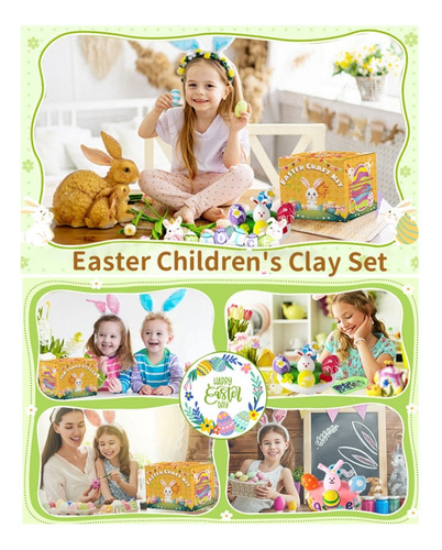 E Easter Decoration Eggs Bunny Diy Clays Com 15 Cores Vêm