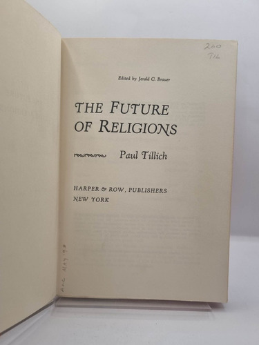 The Future Of Religions.paul Tillich