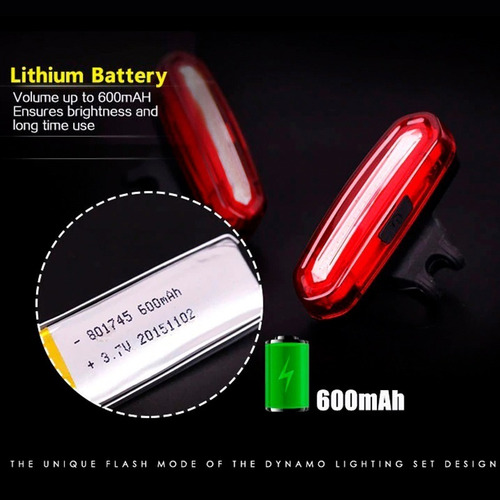 Imagen 3 de 10 de Luz Led Trasera Recargable Bicicleta
