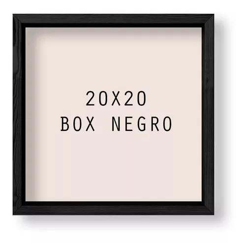 Marco 20x20 Box Negro Sin Lamina