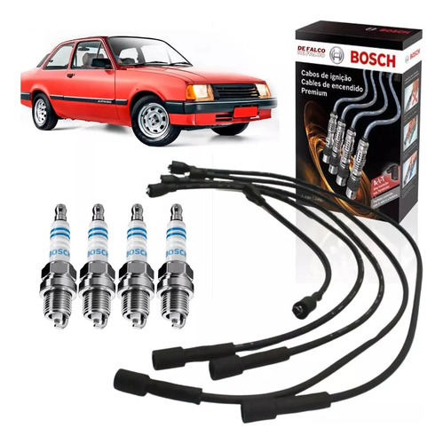 Kit Cabos E Velas Chevette Marajo Chevy 500 Gasolina Bosch