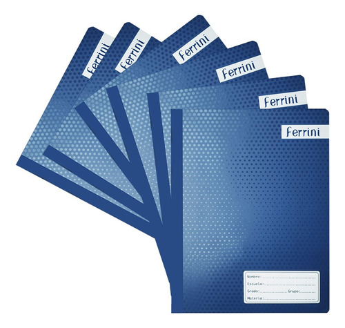Cuaderno Profesional Raya Cosido 100 Hojas 6-pack Ferrini Color Azul
