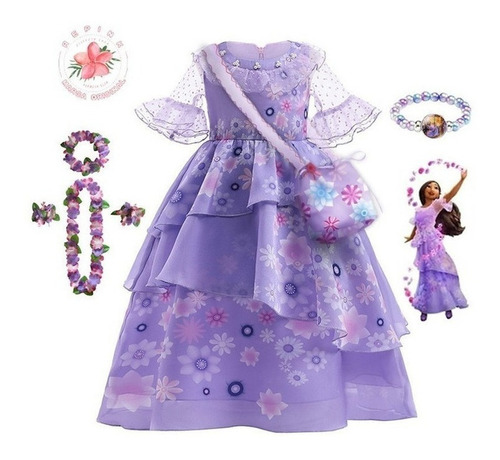 Isabela Encanto Cosplay Vestido De Princesa Púrpura +regalo