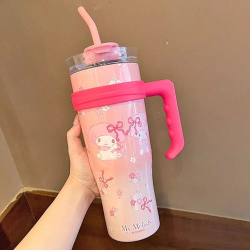 Vaso Termo De Agua Sanrio Kuromi Hello Kitty De 1200 Ml