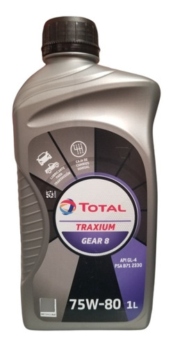 75w80 Total Traxium Gear 8 Gl-4 1qt. Aceite Para Caja Manual