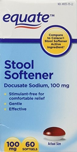 Equate - Stool Softener 100 Mg, 60 Cápsulas (comparar A Cola