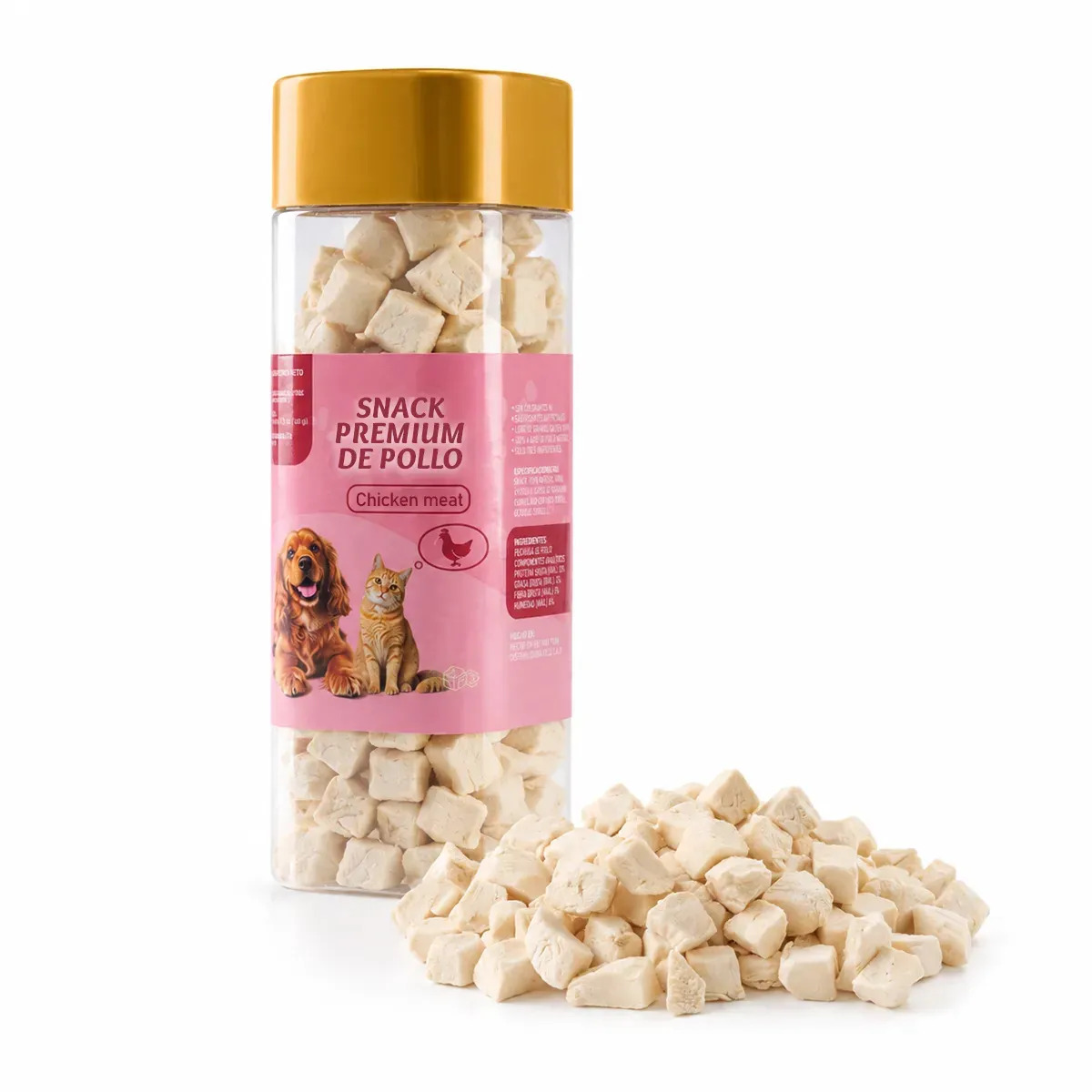 Snacks Para Gatos 100% Pollo Natural Liofilizado Premios 100g Sin Aditivos Para Perros