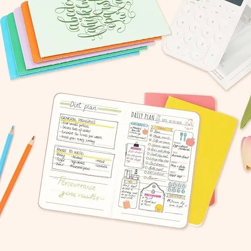 12 Mini Cuadernos Con Rayas Colores Variados - Libretas